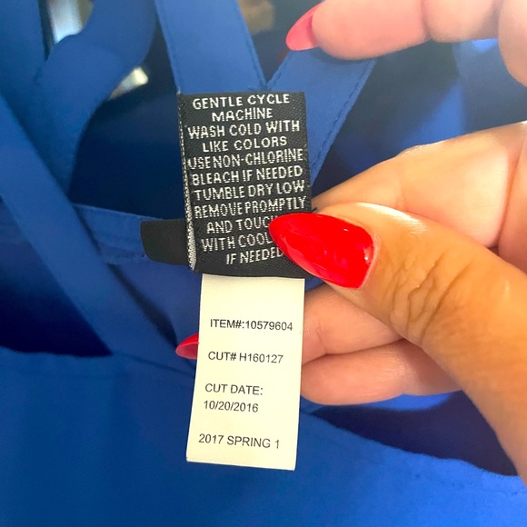 Torrid Blue Georgette Cage Front Top - Picture 6 of 7